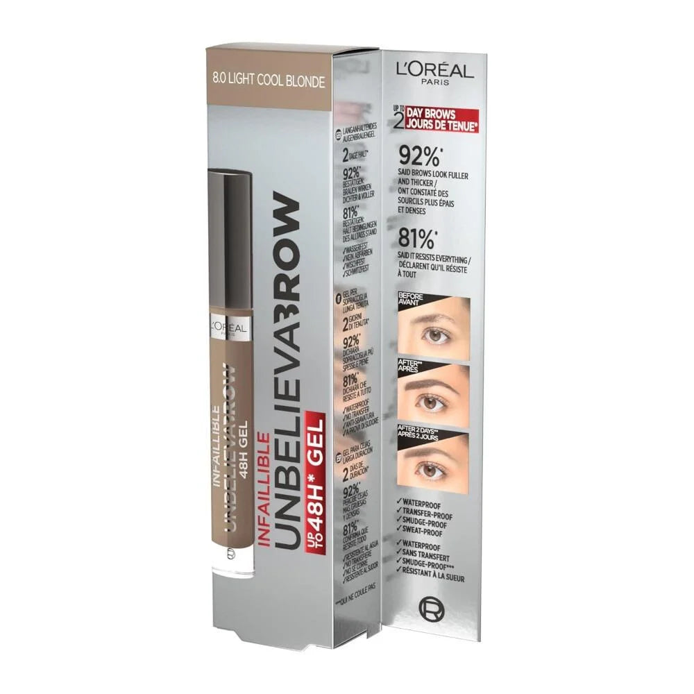 L'Oréal Infaillible Unbelievabrow 48H Brow Gel - 8.0 Light Cool Blonde EX1 by L'Oreal