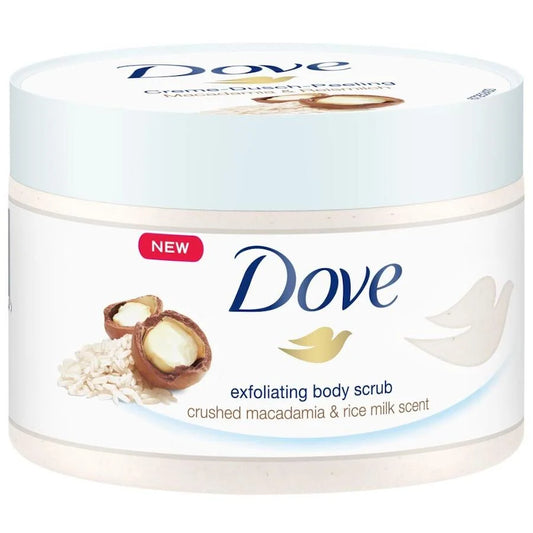 Dove Crushed Macadamia & Rice Milk Scent Exfoliating Body Scrub - 225ml by Dove