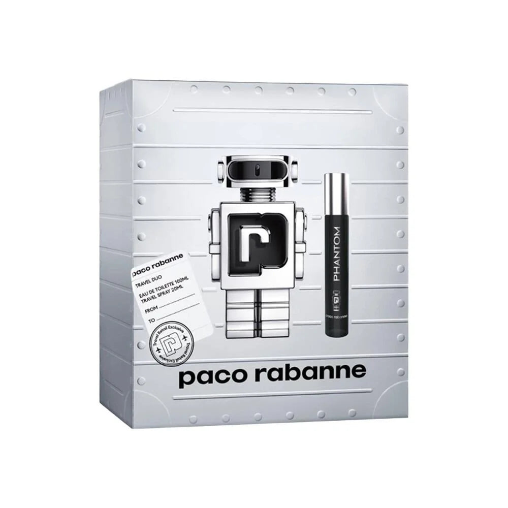 Phantom Travel Duo (Mens 100ml EDT + 20ml Travel Spray)by Paco Rabanne