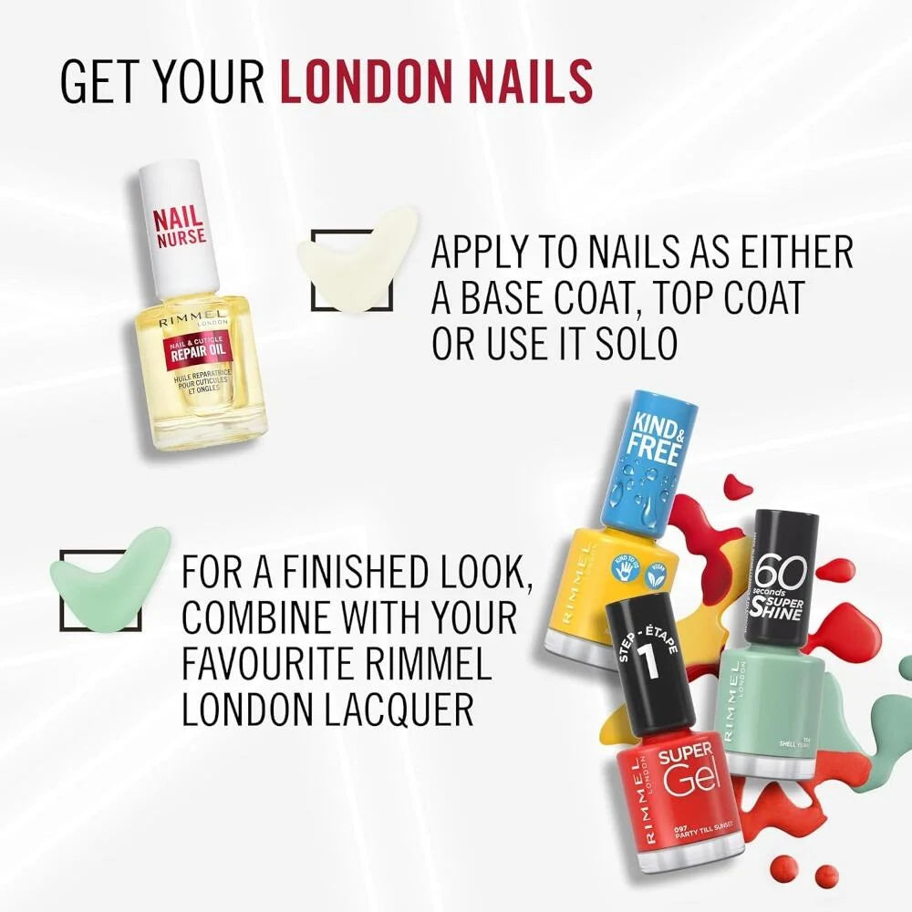 Rimmel Nail Nurse Nail & Cuticle Repair Oil - 8ml by Rimmel
