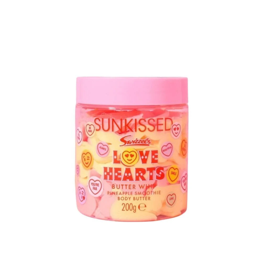 Sunkissed Swizzels Love Hearts Butter Whip Pineapple Smoothie Body Butter - 200g