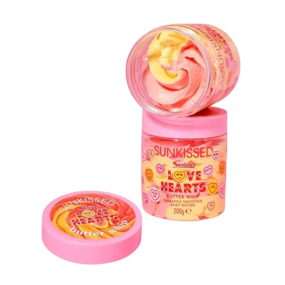Sunkissed Swizzels Love Hearts Butter Whip Pineapple Smoothie Body Butter - 200g